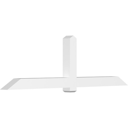 Ekena Millwork Eugene Architectural Grade PVC Gable Bracket, 108"W x 31 1/2"H x 6"D x 6"F, 7/12 Pitch GBP108X32X0606EUG00